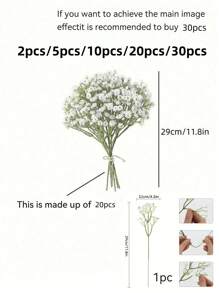 20pcs Starry Sky Simulation Flowers With Stem Small Bouquet - Handmade Floral Arrangement With Simulated Texture, Used For Home Outdoor Courtyard Garden Decoration, Wedding, Party, Birthday Atmosphere Decoration, Valentine Day, Gift Gifts Graduation