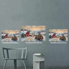 Framed Christmas Canvas Wall Art, Rustic Wall Decor, Winter Picture  Artwork, Christmas Decorations For Living Room, Bedroom, Farmhouse