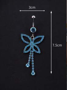 1pc Fashion Tassel Bow Belly Button Ring For Women, Nightclub, Valentine's Day, Daily Wear Piercing Jewelry Valentines,Mom,Mother,Mother's Day,Gift