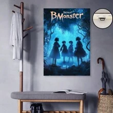 Mystical Girl Group Canvas Painting,  Fantasy Wall Art,  Whimsical Home Decor,  Magical Realism Print