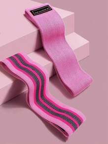 1pc Elastic Squat Resistance Band For Hip Exercise, Yoga Stretching Training - Pink - View 5