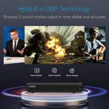 THE Sound Bar For TV, Soundbar With Subwoofer, Wired & Wireless Bluetooth 5.0 3D Surround Speakers, Optical/AUX/RCA/USB Connection, Wall Mountable, Remote Control