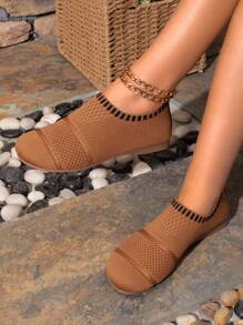 Women's Casual Flat Sports Shoes, Soft Breathable Non-Slip Shoes, Suitable For Outdoor Sports