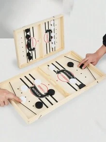 一套快速弹弓冰球游戏 - 快节奏弹弓棋盘游戏 - 木制冰球桌游 - 桌上足球赢家棋盘游戏，适合成人和家庭亲子互动派对游戏 - 均碼 - 查看 1