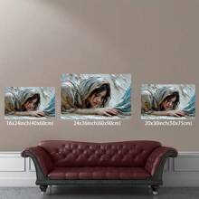 Wall Canvas Painting Of Jesus' Miracle: Woman Healed By Fringe Of His Garment - Inspirational Bible Verse Wall Art,  Canvas For Living Room Decor,
