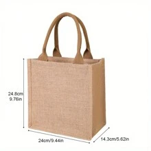 Solid Color Linen Ladies Tote Bag Daily Carry Large Capacity Shopping Party Handbag Burlap Bag, Beach Essentials, Summer Women Bag,Perfect For Travel, Vacation, Holiday & Beach