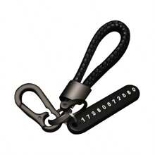 1 pieza Llavero de coche de metal con cuerda trenzada, accesorio creativo de pareja para colgar en la cintura, regalos al por mayor