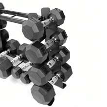 Mancuerna hexagonal recubierta de goma XPFitness, 50 Lb
