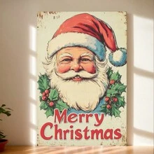 Framed Snowsun   Santa Merry Christmas Vintage  Christmas   For Kitchen Garden Yard Wall Bedroom Club Home Decor