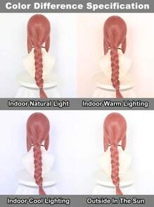 Perruque droite rose de 28 pouces pour femme, style anime avec longue tresse en queue de cheval. Fibre synthétique résistante à la chaleur sans colle, avec frange, idéale pour les fêtes costumées, les événements, les carnavals, les conventions de bandes dessinées et les expositions. Polyvalente et mignonne pour les vacances. - Rose bonbon - Voir 7