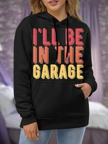Funny Mechanic Dad Big Size Women Hoodie - I'll Be In The Garage Novelty Tee For Car Enthusiasts
