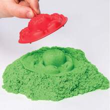 Spin Master Kinetisch zand, zandbakset voor kinderen met 1 lb groen en 3 mallen, sensorisch speelgoed voor kinderen van 3 jaar en ouder