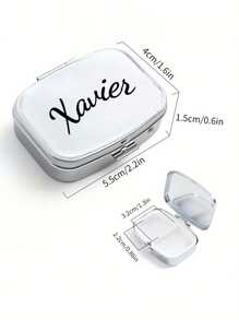 Custom Name 2-Grid Pill Organizer Box, Mini Portable Metal Pill Case For Travel, Outdoor Sports, Pocket Or Purse Bag, Multifunctional Jewelry Earrings Storage Container - Multicolor - View 8