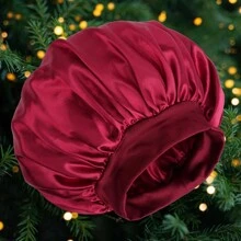 1PC Large Size Solid Hair Bonnet Silk Bonnet Satin Bonnet For Sleeping Satin Hair Bonnets, Soft Elastic Band Silk Sleep Cap, Silk Hair Wrap For Curly Hair - Multicolor - View 23