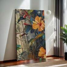 Framed Tropical Lily Wall Wooden Canvas   High Quality Wall Art Prints Poster Direct Hanging Wall Picture Decor For Home Gifts, Living Room, Bathroom, Bedroom, Kitchen