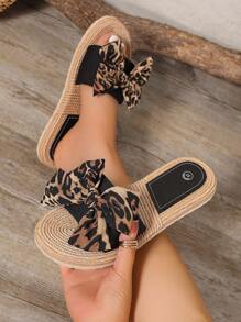 Sandalias planas con lazo para mujer, zapatos de moda con puntera redonda y abierta, antideslizantes, para uso en interior y exterior, calzado casual para mujer - Multicolor - Ver 7