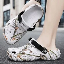 1 đôi dép xăng đan nam nhẹ, thoải mái, thoáng khí, chống trơn trượt, dép đi vườn, dép lưới mùa hè nam, dép đi biển đế dày chống trơn trượt (Họa tiết ngẫu nhiên) - trắng - Xem 4