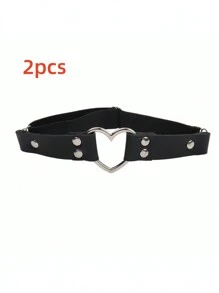 1/2 chiếc Đai garter hình trái tim gợi cảm bằng da PU màu trơn dành cho nữ, Dây đeo chân màu đen, Phụ kiện đồ lót phong cách Gothic. Đồ trang trí đùi cosplay, Phụ kiện chân mặc hàng ngày. Quà tặng ngày lễ tình nhân. - màu đen - Xem 9