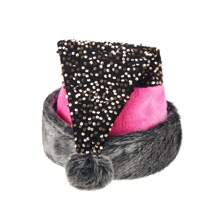 Sequins Santa Claus Hat, Adults Contrast Color Christmas Cap For Christmas Party, Santa Cosplay Costume