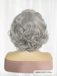 12Inch Heat Resistant Short Wavy Gray Synthetic Bob Cosplay Wig, Old Lady Grandma Wig, Holiday Thanksgiving Day Christmas Parties Cosplay Wigs, Soft Fake Hair, Perfect For Women Daily Party Wigs, Funny Stage Performance Accessories, Elderly Hair Replacement Wig