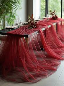 26.2ft Long Tulle Overhang Fabric - Polyester Wedding Arch Curtain For Ceremonial Reception Decorations, Versatile Tulle Background For Bridal Showers, Anniversaries, Universal Holiday Use - For Wedding Planners And Event Decorators - The Perfect Gift For Home Decor