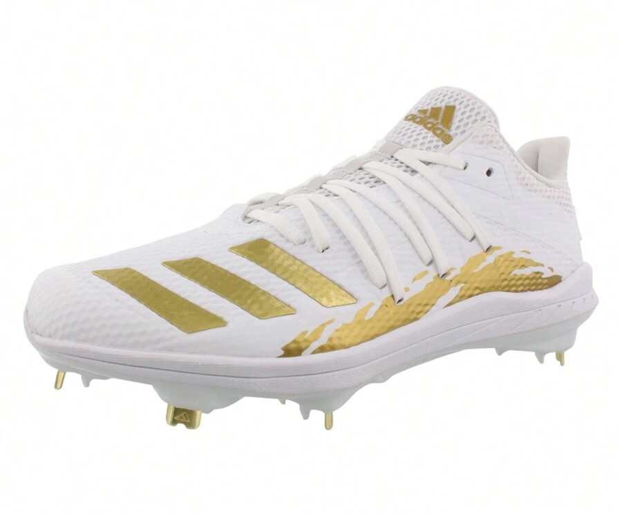 Adidas Afterburner 6 Speed Trap Mens Shoes - White/Gold Metallic/Core Black - View 1