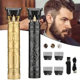 1 pieza Cortadora de pelo eléctrica profesional con grabado, empujador para cortar el cabello de hombres, herramienta de belleza para afeitado de barba personalizada para barbería, regalo del Día del Padre