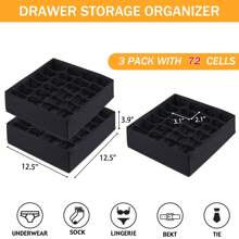 1PC Socks And Underwear Storage Box- Black 24-Grid Fabric Drawer Organizer Set For Socks And Underwear, Collapsible Closet Storage Box With Multiple Compartments, Space-Saving Organizer Bins For Dressers And Wardrobes, Non-Woven Fabric With Sturdy Cardboard Insert, Perfect For Organizing Bras, Underpants, Socks, And Scarves, Storage Boxes With Individual Slots. Bedroom, Organizer, Home Storage, White T Shirt Women, Black Pants Women, Ladies Winter Clothes, Dress,