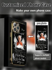 1pc 6D Electroplated Black TPU Customized Picture/Pattern Shock-Proof Phone Case Compatible With IPhone/Matching Phone Case/Interesting Phone Case/Galaxy Phone Case/Redmi Phone Case/OPPO Case/Matching Phone Case Compatible With IPhone 15 PRO MAX/IPhone 14 Pro Max/Galaxy A05/Galaxy A54 5G/Galaxy A52/A52s 5G/Galaxy S21 FE 5G/Galaxy S23 Ultra/Galaxy S24 Ultra 5G/Poco X5 Pro