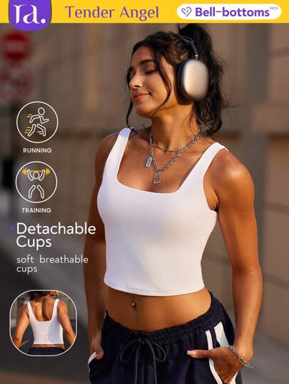 Tender Angel 女士运动胸罩瑜伽胸罩可拆卸垫胸罩健身户外