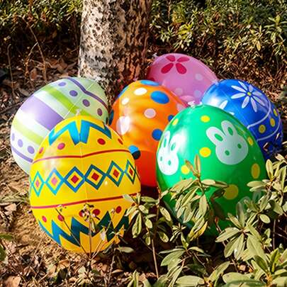 1pc Inflatable Easter Egg Decoration - Colorful PVC Easter Egg Ornament, Suitable For Outdoor Yard, Lawn, Garden And Party Atmosphere