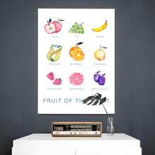 1 Pc Framed Fruit Of The Spirit Christian Wall Art Print, Galatians 5 22 Poster For Living Bedroom - Black - View 2