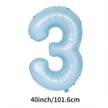 40 Inch Large Numbers Balloons, Foil Mylar Big Number Balloons For Birthday Party Supplies Decorations, Christmas - Baby Blue - View 12