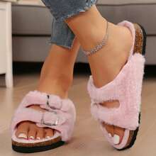 Women's Flat Cork Footbed Sandal With Comfort Cork Footbed Wide Widths Available - Pink - View 5