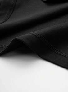 Summer Casual Women'S T-Shirt With Red Heart Print, Polyester Knit Round Neck Short Sleeve Tee, Regular Length Fashion Top - Black - View 3