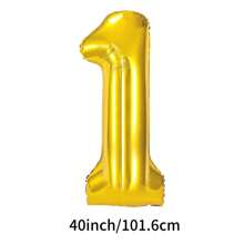 40 Inch Large Numbers Balloon, Foil Mylar Big Number Balloon For Birthday Party Supplies Decorations,