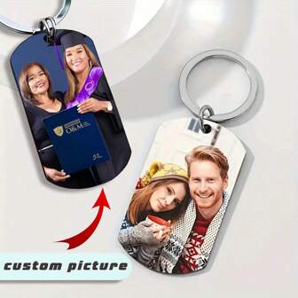 1pc Custom Designed Photo Keychain Or Necklace Pendant, Double-Sided Printing With Engraved Images, Personalized Gift Suitable For Family, Parents, Relatives, Classmates, Friends, Coworkers, Or Pet Tags Anti-Mold, Stainless Stylish, Adorable, Colorful Custom, Personalized, Unique Ideal Gifts For Her Friends, Son, Daughter, School Students, Workers, Kids School, Home, Office Birthday Graduation,Multi-Functional, ,Ornamental,Reusable,Exquisite,Stylish,High-Quality,Colorful,Modern,Custom,Personalized,Unique,Ideal Gifts For Him,Ideal Gifts For Her,Boyfriend,Dad,Girlfriend,Mom,Family,Friends,Tea Room,Home,Garden,Office,For Anniversaries,For Valentine's Day,For Mother's Day,For Birthdays,For Father's Day,For Graduation,For Weddings,For Housewarming,Warm Ambience,Fall Decor
