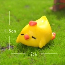 1pc Cute Cartoon Lucky Chick Micro Landscape Desktop Decoration, Funny Chick Wearing Sunglasses DIY Small Accessory - Multicolor - View 9