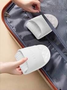 Women's Plastic Slippers, New Casual Vacation Travel Foldable Sandals, Ultra-Light Soft Bottom Comfortable Quiet Indoor Slippers For Men And Women, Lightweight Clean White EVA Ladies Slippers, Simple Hotel Home Bathroom Non-Slip Plastic Slippers, Outdoor Beach Swimming Fashion Plus Size Comfortable Open Toe House Shoes, Plastic Slippers, Red Shoes, Women Shoes - White - View 2