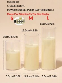 1pc Flickering Flameless LED Candle Light With Batteries, Dancing Flame Wick Electronic Candle, Ideal For Wedding, Dining Table, Birthday, Party,Festival Decoration,Christmas Indoor Table Decor Candle Light