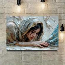 Wall Canvas Painting Of Jesus' Miracle: Woman Healed By Fringe Of His Garment - Inspirational Bible Verse Wall Art,  Canvas For Living Room Decor,