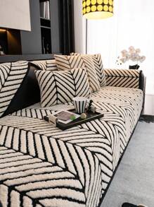 1 pezzo Copridivano bohémien in bianco e nero a righe - antiscivolo, antigraffio e amico degli animali domestici in poliestere per proteggere il divano - ideale per soggiorno e camera da letto, copridivano per divani amico degli animali domestici | estetica vintage | in tessuto di poliestere, copridivano per divani