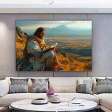 Jesus Canvas Wall Art  Decor, Mountain Forest Framed Jesus Canvas Wall Art Artwork Wall Decor Painting Print Poster For Bedroom Living Room Ready To Hang Jesus Canvas Wall Art Jesus Pictures Wall Decor Jesus Posters Prints For Bedroom Living Room Home Decoration Ready To Hang,Pictures Wall Decor Dining Room Bedroom Office Room Poster Prints Painting Artwork Home Decorate(Brown)