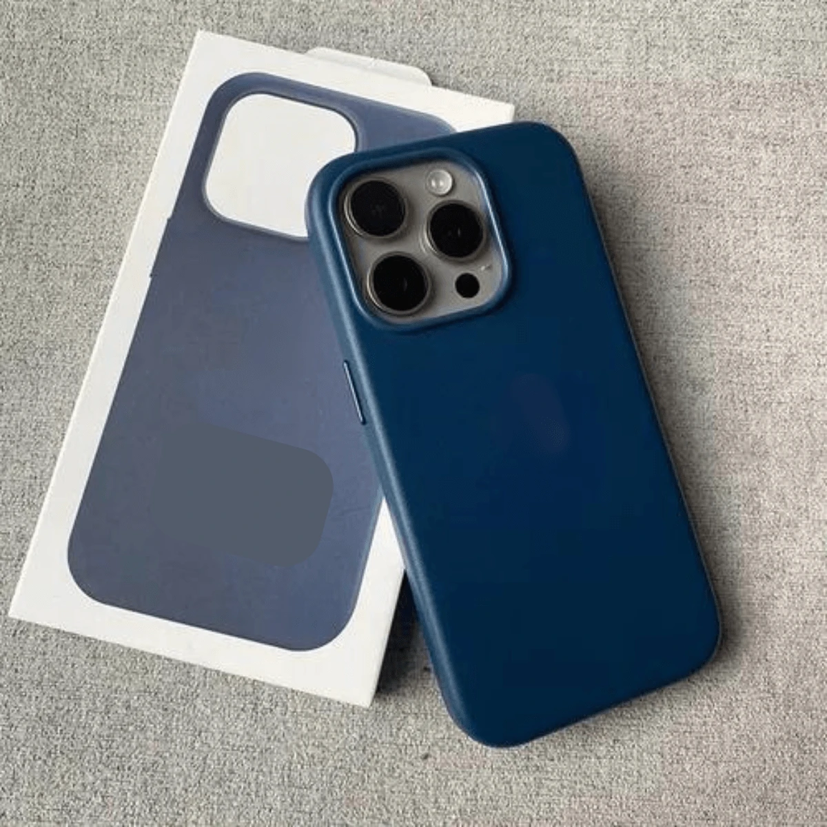 Leather Magsafe Case For IPhone 11 12 13 14 15 16 Pro Max With Magnetic Adsorption - 藏蓝色 - 查看 1
