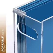 Acrylic Hanging File Organizer, Clear File Crate With Handles, Hanging Folder Holder For Legal Size, Portable File Storage Box For Desk, Home Office, School -1 Pack - Legal - View 8