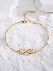 1pc Minimalist 8 Figure Stainless Steel Bracelet, Elegant Gift For Girlfriend, Suitable For Daily Wear