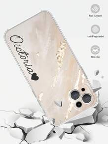 Personalized Marble Letter Signature Phone Case Compatible With Iphone 15, 14, 13 Pro Max, Customized Phone Case Compatible With Samsung Galaxy S23, S22 Ultra, Pixel 7, Unique Phone Case With Letter Name, Customizable Name & Font Color