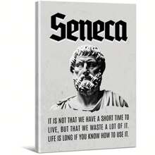 Seneca Quote On Life And Time Large Wooden Framed Wall Art Home Decor Canvas Painting- For Bedroom, Bathroom, Living Room, Office, Kitchen, Holiday Gift- 1pc - Multicolor - View 1
