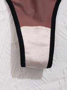 5 Packs Women's Multi-Color Thongs, Casual And Comfortable Mid-Stretch Low-Waist Bound Briefs