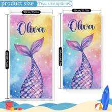 个性化沙滩巾个性化名字浴巾，适合女性、男性、妈妈、爸爸、男朋友、女朋友、最好的朋友、女儿、儿子的礼物，超柔软超细纤维，快干且无沙，非常适合旅行、瑜伽、露营和游泳 - 可机洗，女性情人节礼物生日男朋友女朋友 - 彩色 - 查看 2